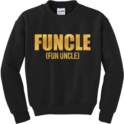 Limited Edition FUNCLE Fun Uncle Gold Print Kids Sweatshirt