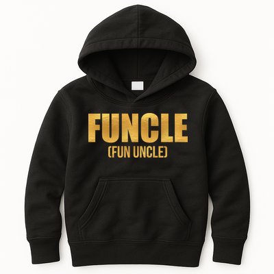 Limited Edition FUNCLE Fun Uncle Gold Print Kids Hoodie