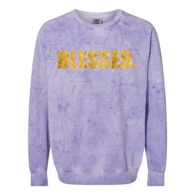 Limited Edition Gold Blessed Colorblast Crewneck Sweatshirt