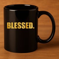 Limited Edition Gold Blessed 11oz C Handle Ceramic Mug