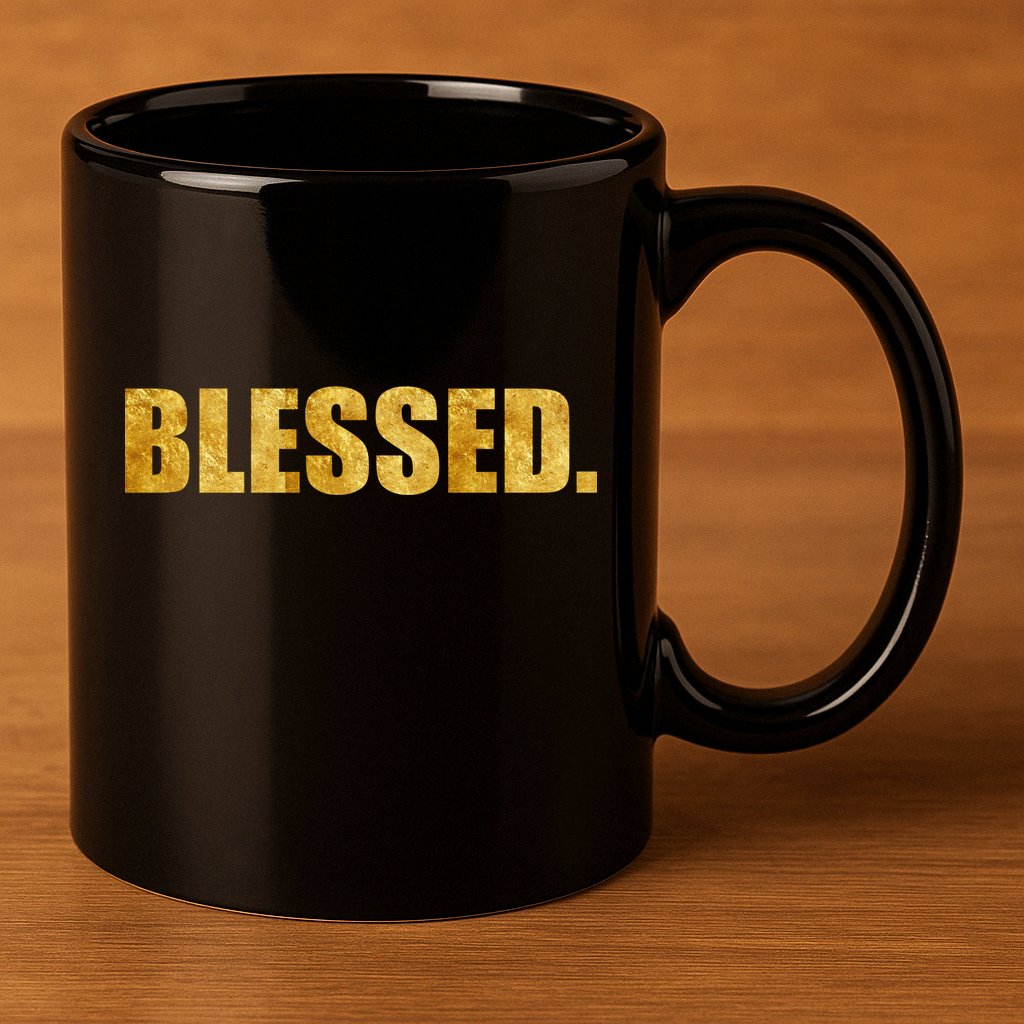 Limited Edition Gold Blessed 11oz C Handle Ceramic Mug