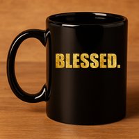 Limited Edition Gold Blessed 11oz C Handle Ceramic Mug