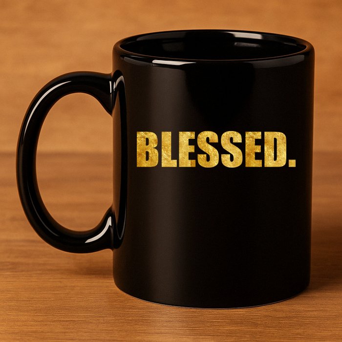 Limited Edition Gold Blessed 11oz C Handle Ceramic Mug