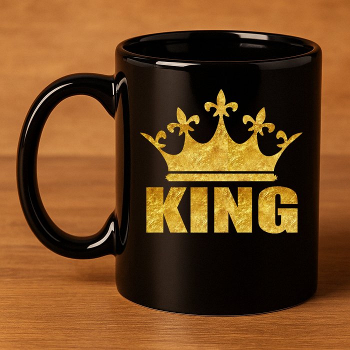 Limited Edition King Gold Print 11oz C Handle Ceramic Mug