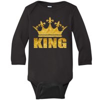 Limited Edition King Gold Print Baby Long Sleeve Bodysuit