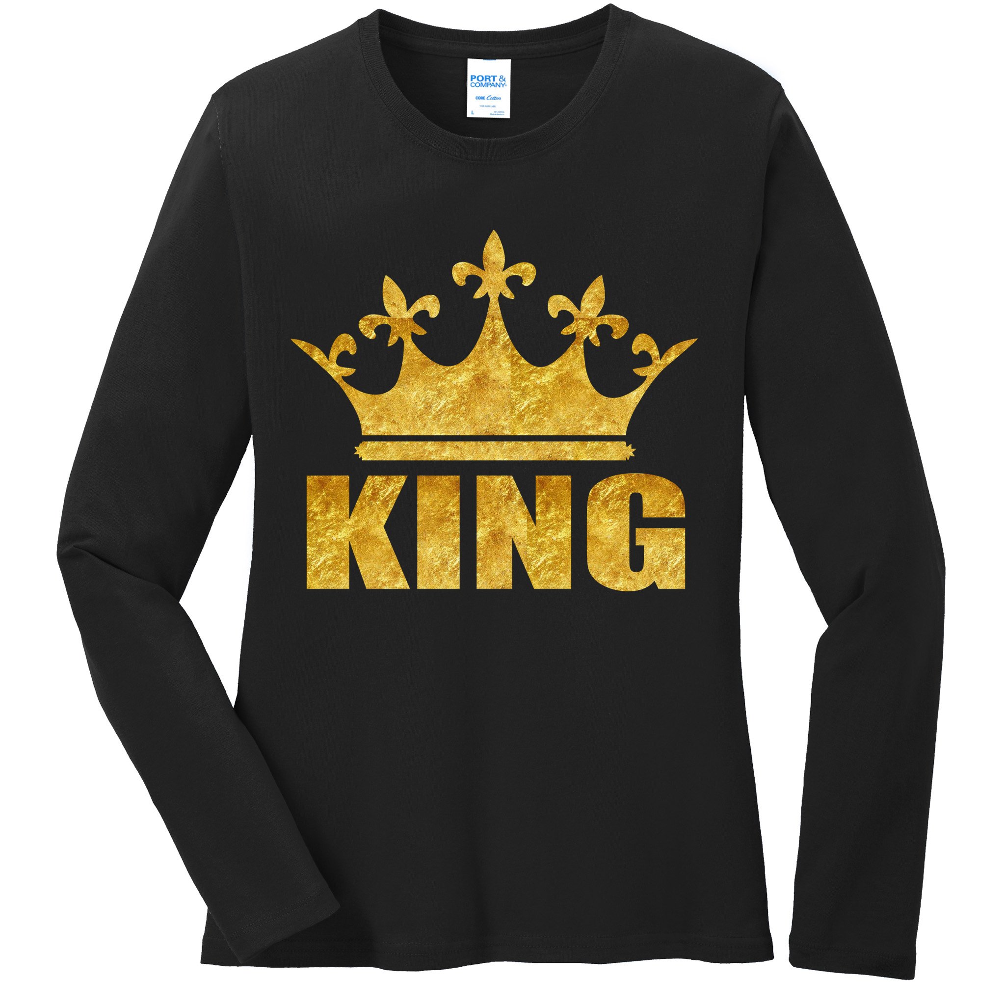 Limited Edition King Gold Print Ladies Long Sleeve Shirt