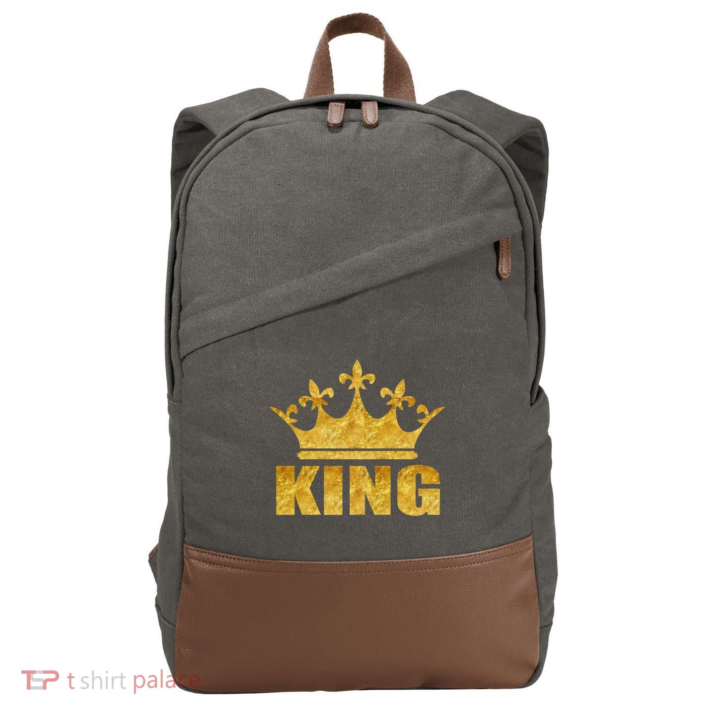 Limited Edition King Gold Print Cotton Canvas Backpack