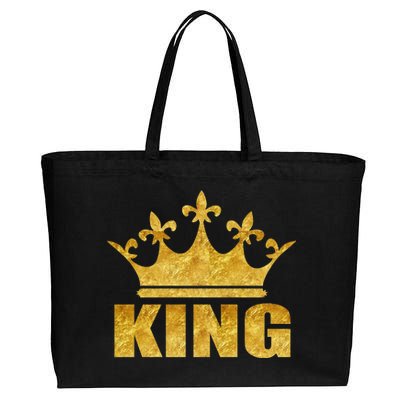 Limited Edition King Gold Print Cotton Canvas Jumbo Tote