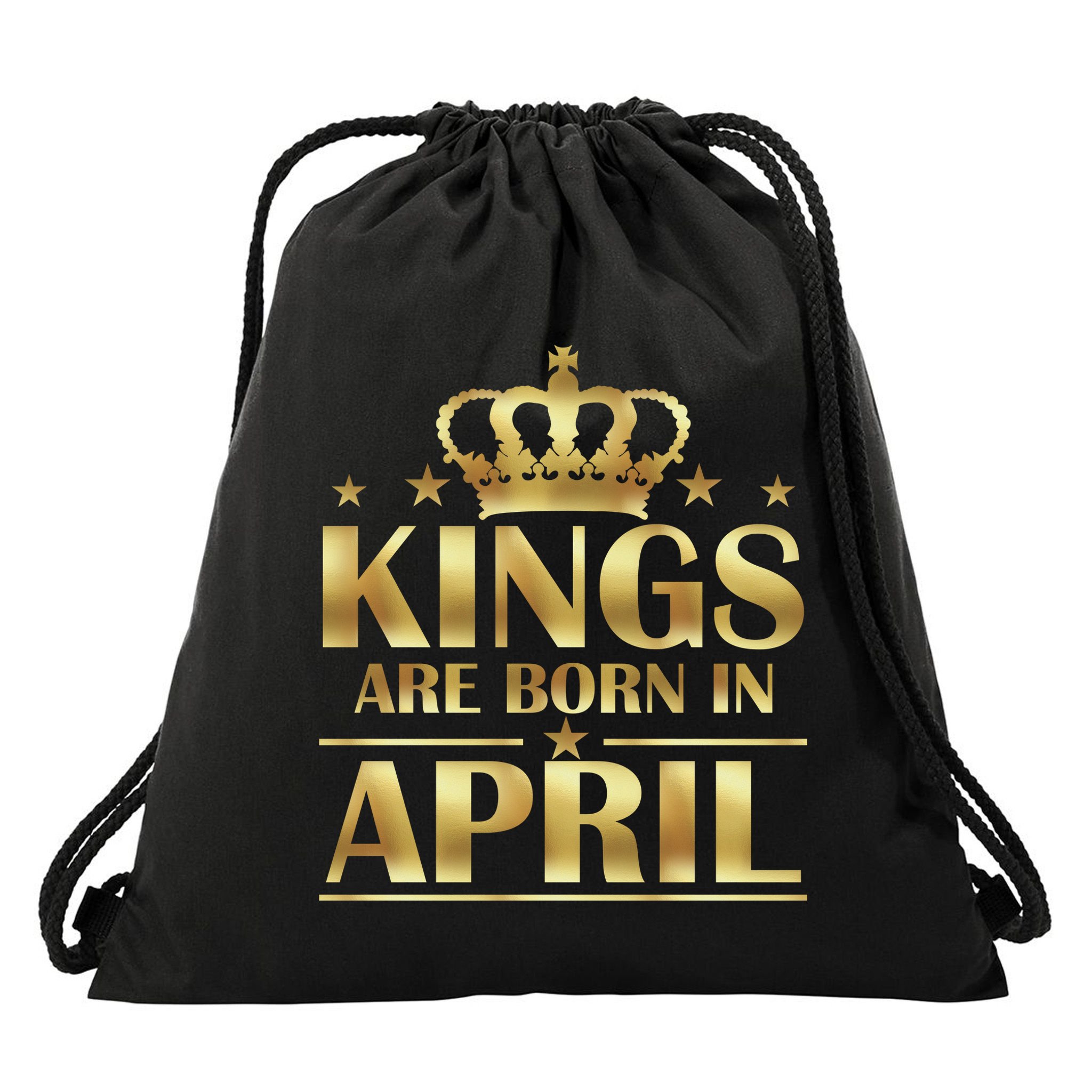 Limited Edition Kings Are Born in April Drawstring Bag