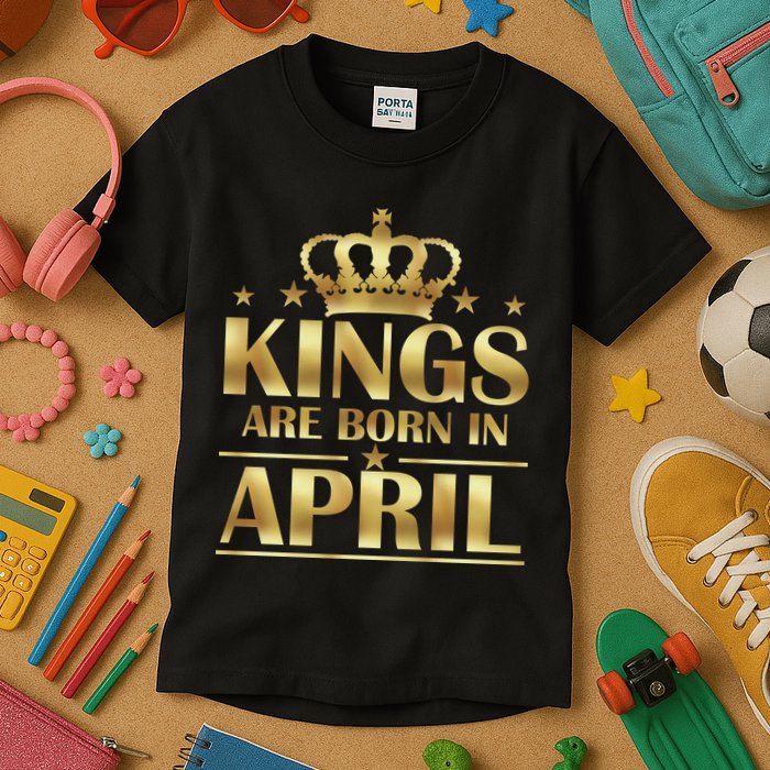 Limited Edition Kings Are Born in April Kids T-Shirt