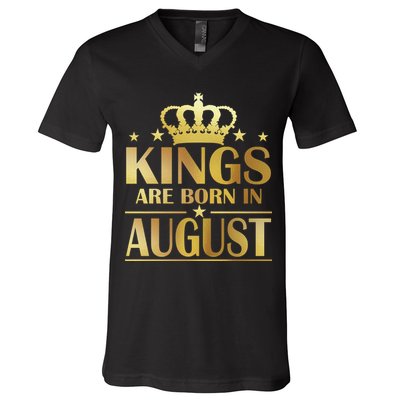 Limited Edition Kings Are Born in August V-Neck T-Shirt