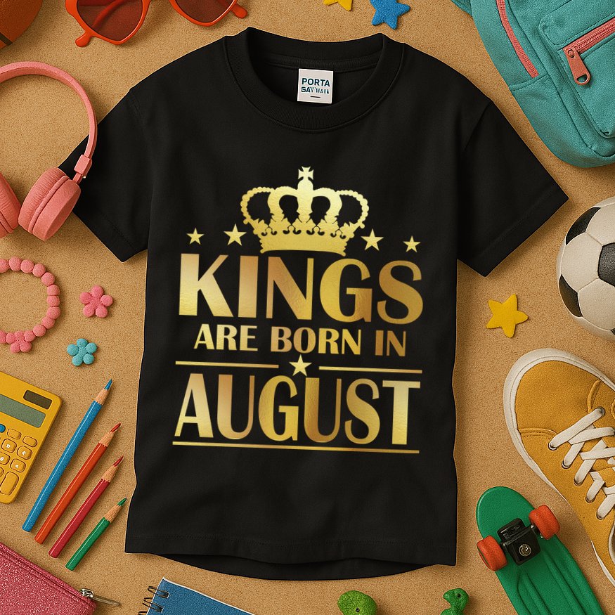 Limited Edition Kings Are Born in August Kids T-Shirt