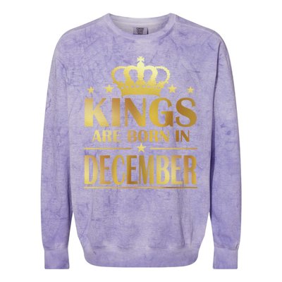 Limited Edition Kings Are Born in December Gold Print Colorblast Crewneck Sweatshirt