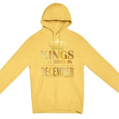 Limited Edition Kings Are Born in December Gold Print Premium Pullover Hoodie