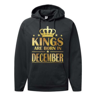 Limited Edition Kings Are Born in December Gold Print Performance Fleece Hoodie