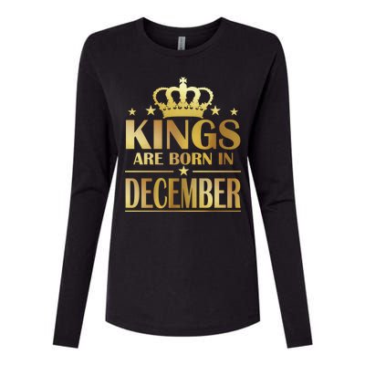 Limited Edition Kings Are Born in December Gold Print Womens Cotton Relaxed Long Sleeve T-Shirt