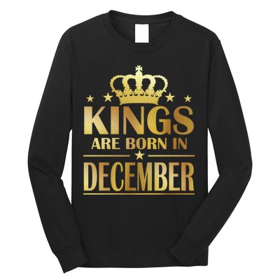 Limited Edition Kings Are Born in December Gold Print Long Sleeve Shirt