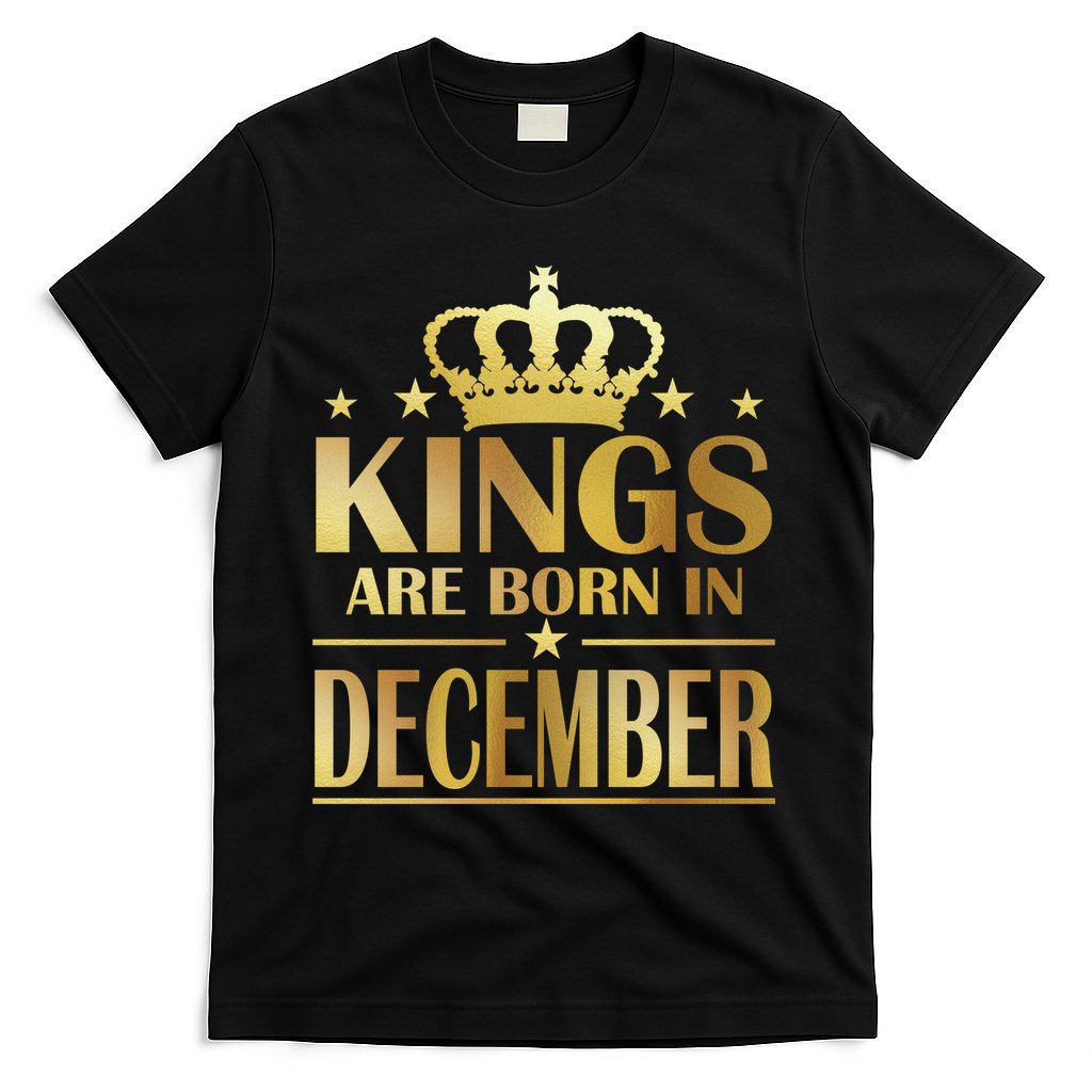 Limited Edition Kings Are Born in December Gold Print T-Shirt