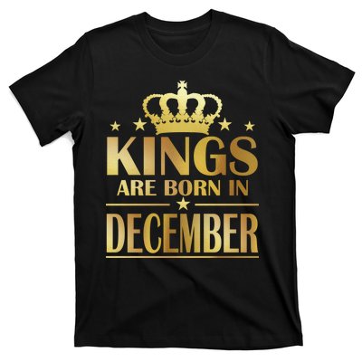 Limited Edition Kings Are Born in December Gold Print T-Shirt