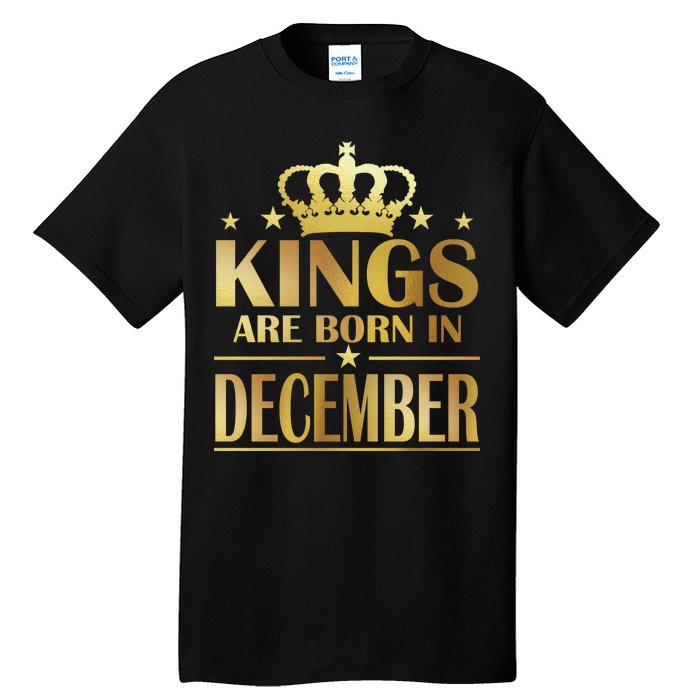 Limited Edition Kings Are Born in December Gold Print Tall T-Shirt