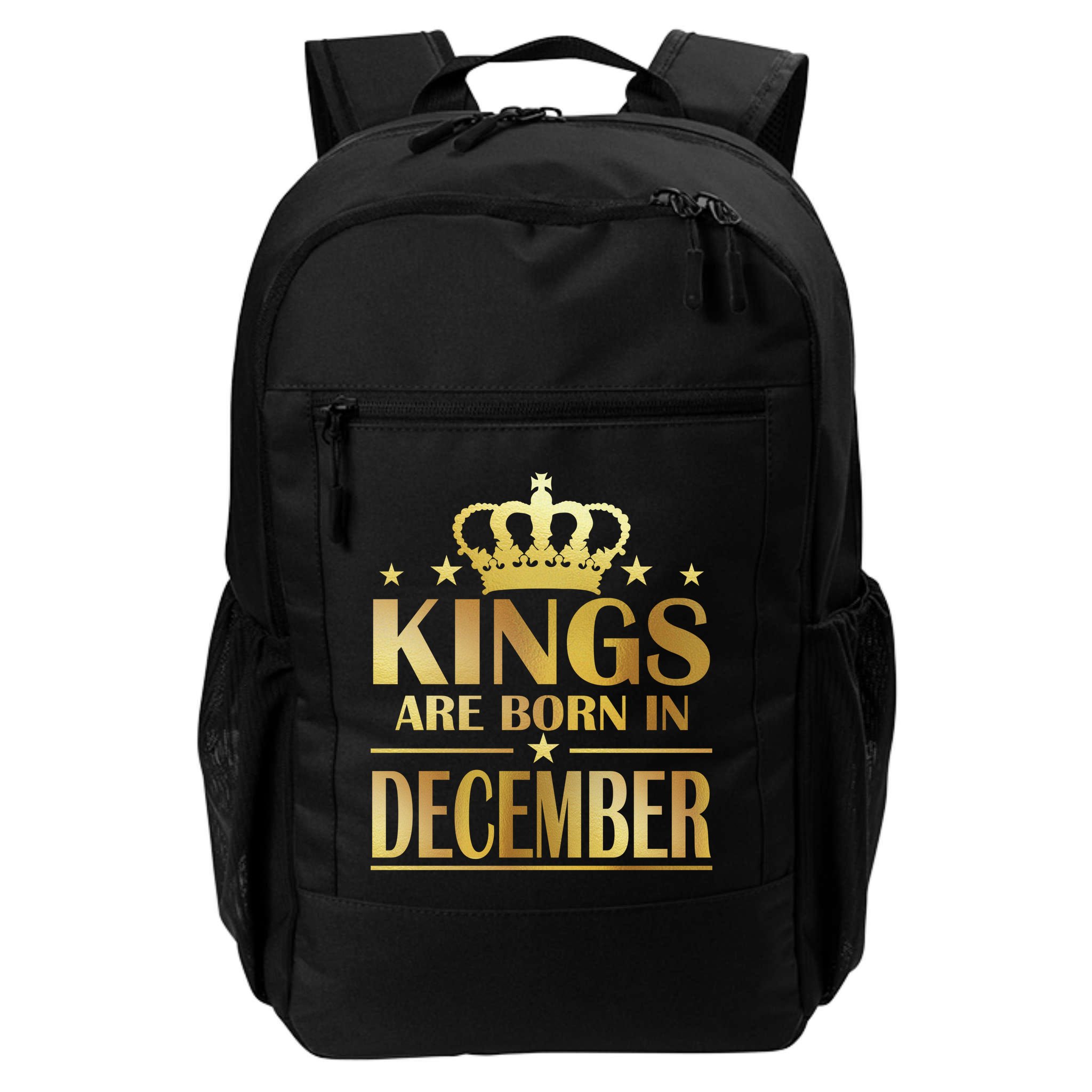 Limited Edition Kings Are Born in December Gold Print Backpack