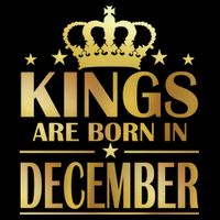 Limited Edition Kings Are Born in December Gold Print Drawstring Bag