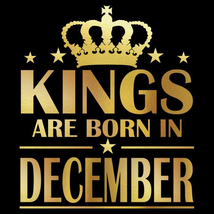 Limited Edition Kings Are Born in December Gold Print Drawstring Bag