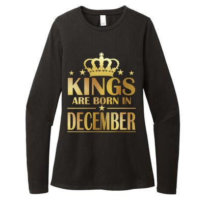 Limited Edition Kings Are Born in December Gold Print Womens CVC Long Sleeve Shirt