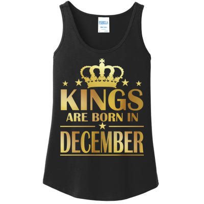 Limited Edition Kings Are Born in December Gold Print Ladies Essential Tank