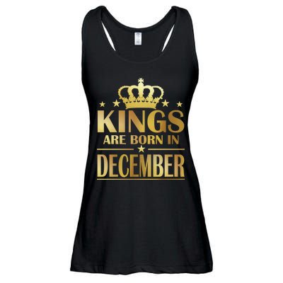 Limited Edition Kings Are Born in December Gold Print Ladies Essential Flowy Tank