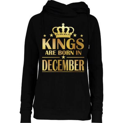 Limited Edition Kings Are Born in December Gold Print Womens Funnel Neck Pullover Hood