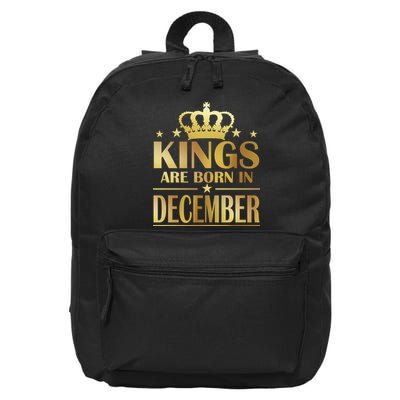 Limited Edition Kings Are Born in December Gold Print 16 in Basic Backpack