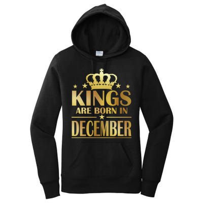 Limited Edition Kings Are Born in December Gold Print Women's Pullover Hoodie