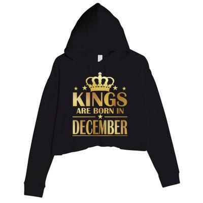 Limited Edition Kings Are Born in December Gold Print Crop Fleece Hoodie