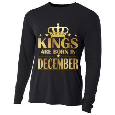 Limited Edition Kings Are Born in December Gold Print Cooling Performance Long Sleeve Crew
