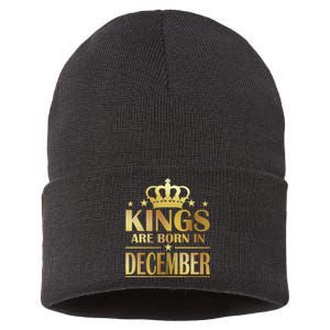 Limited Edition Kings Are Born in December Gold Print Sustainable Knit Beanie