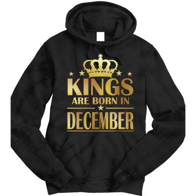 Limited Edition Kings Are Born in December Gold Print Tie Dye Hoodie