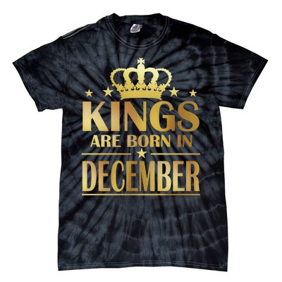 Limited Edition Kings Are Born in December Gold Print Tie-Dye T-Shirt