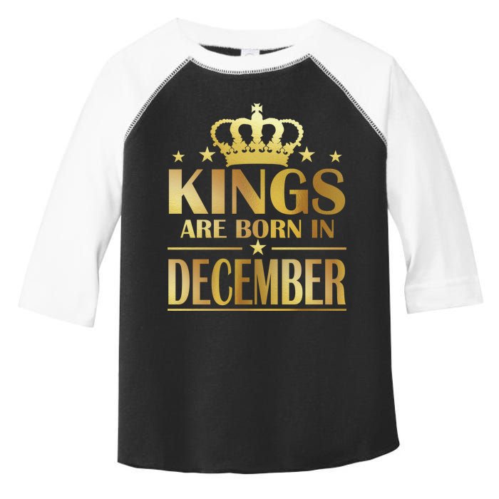 Limited Edition Kings Are Born in December Gold Print Toddler Fine Jersey T-Shirt