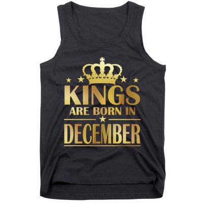 Limited Edition Kings Are Born in December Gold Print Tank Top