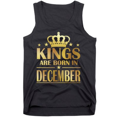 Limited Edition Kings Are Born in December Gold Print Tank Top