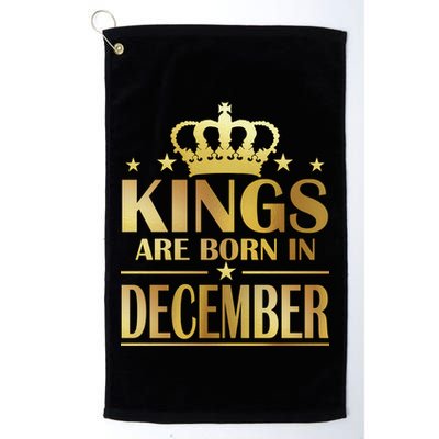 Limited Edition Kings Are Born in December Gold Print Golf Towel