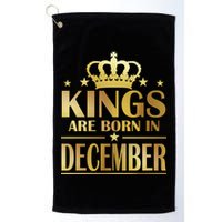 Limited Edition Kings Are Born in December Gold Print Golf Towel