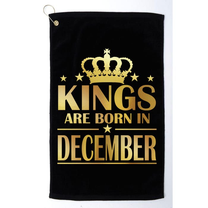 Limited Edition Kings Are Born in December Gold Print Golf Towel