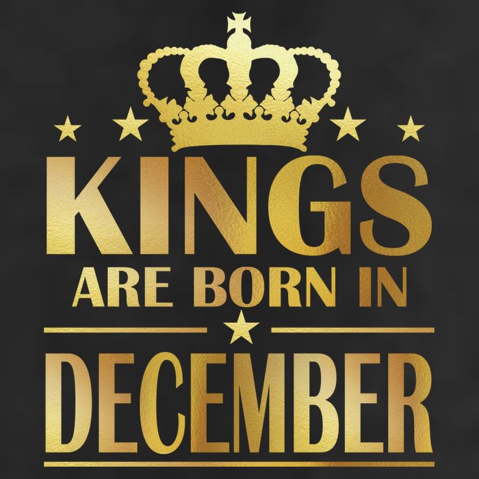 Limited Edition Kings Are Born in December Gold Print Golf Towel