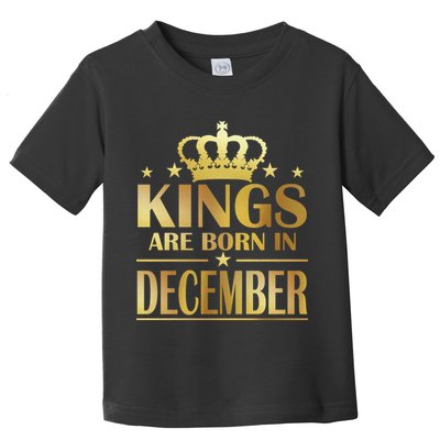 Limited Edition Kings Are Born in December Gold Print Toddler T-Shirt