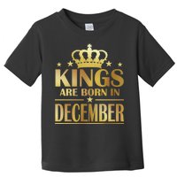 Limited Edition Kings Are Born in December Gold Print Toddler T-Shirt