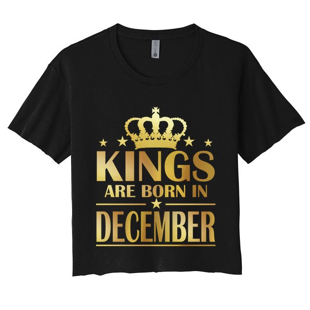 Limited Edition Kings Are Born in December Gold Print Crop Top