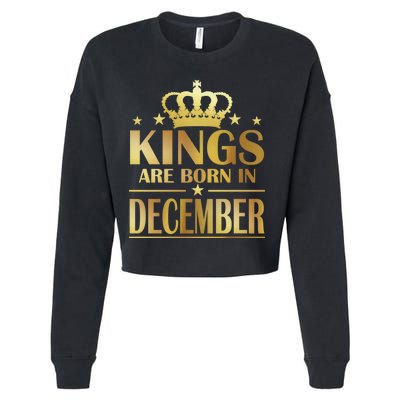 Limited Edition Kings Are Born in December Gold Print Cropped Pullover Crew