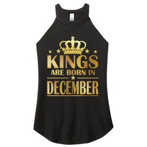 Limited Edition Kings Are Born in December Gold Print Women’s Perfect Tri Rocker Tank